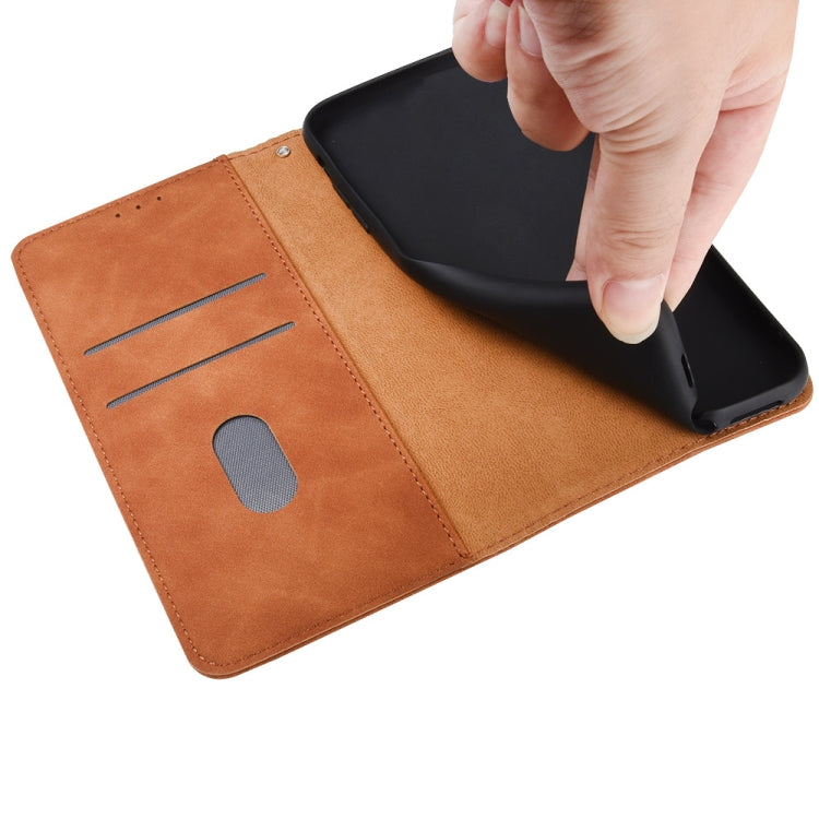 Solid Color Skin Feel Magnetic Buckle Horizontal Flip Calf Texture PU Leather Case with Holder & Card Slots & Wallet, For OnePlus 7T