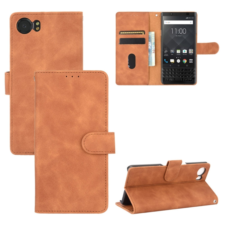 Solid Color Skin Feel Magnetic Buckle Horizontal Flip Calf Texture PU Leather Case with Holder & Card Slots & Wallet, For OnePlus 5T, For BlackBerry KEY2, For OnePlus 6, For BlackBerry Keyone