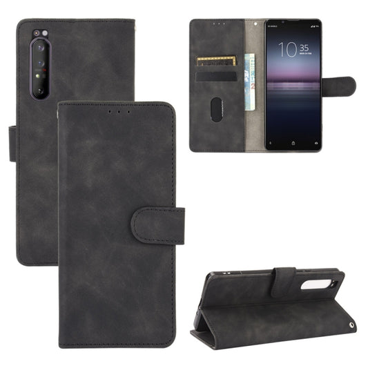 Solid Color Skin Feel Magnetic Buckle Horizontal Flip Calf Texture PU Leather Case with Holder & Card Slots & Wallet, For Sony Xperia 1 II, For Sony Xperia 1, For Sony Xperia 5, For Sony Xperia 8, For Sony Xperia 10 II, For Sony Xperia 10 Plus