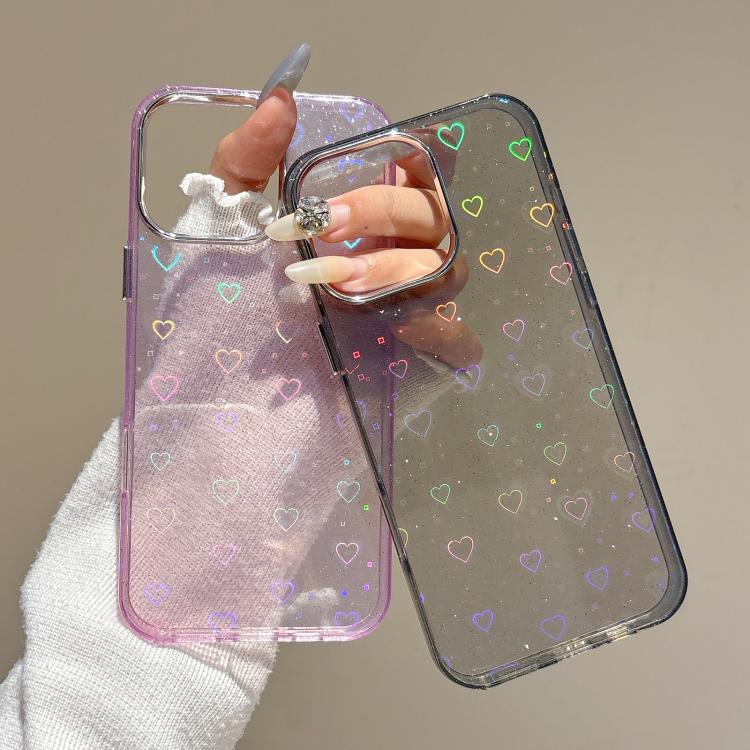 3D Heart IMD Hybrid TPU Phone Case, For iPhone 15 Pro Max, For iPhone 15 Pro, For iPhone 15 Plus / 14 Plus, For iPhone 15