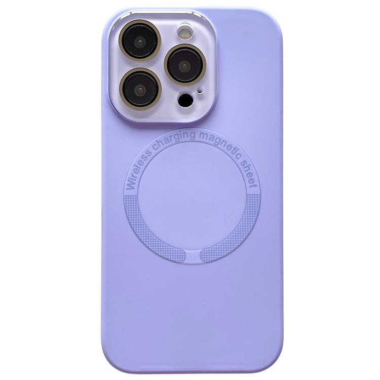 Small Window Acrylic Glass Lens MagSafe Silicone Phone Case, For iPhone 15 Pro Max, For iPhone 15 Pro