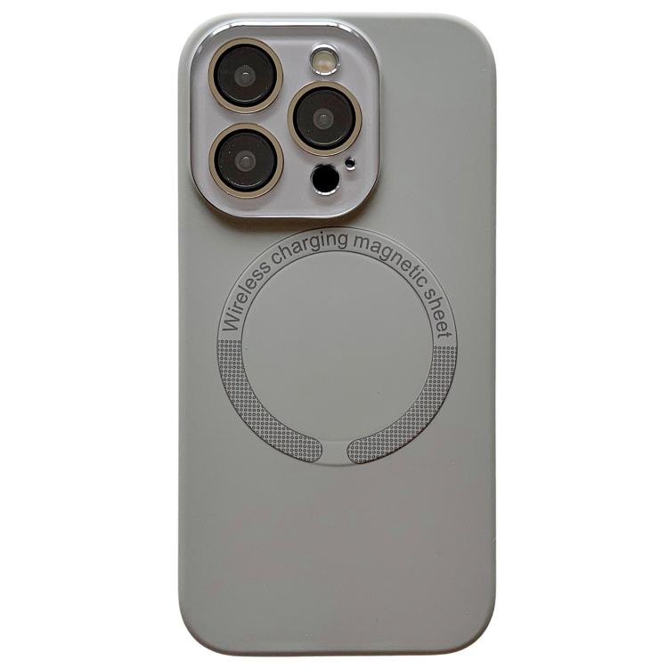 Small Window Acrylic Glass Lens MagSafe Silicone Phone Case, For iPhone 15 Pro Max, For iPhone 15 Pro