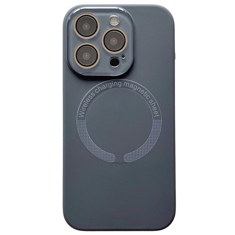 Small Window Acrylic Glass Lens MagSafe Silicone Phone Case, For iPhone 15 Pro Max, For iPhone 15 Pro