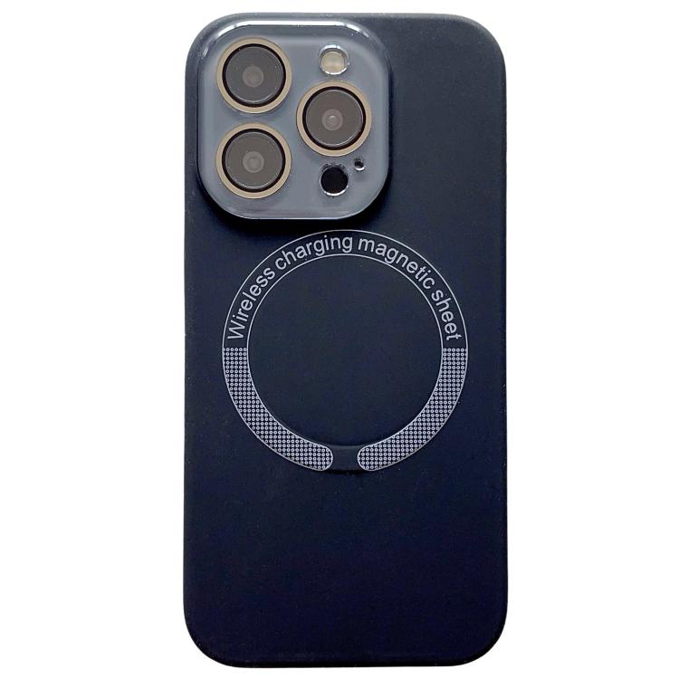Small Window Acrylic Glass Lens MagSafe Silicone Phone Case, For iPhone 15 Pro Max, For iPhone 15 Pro