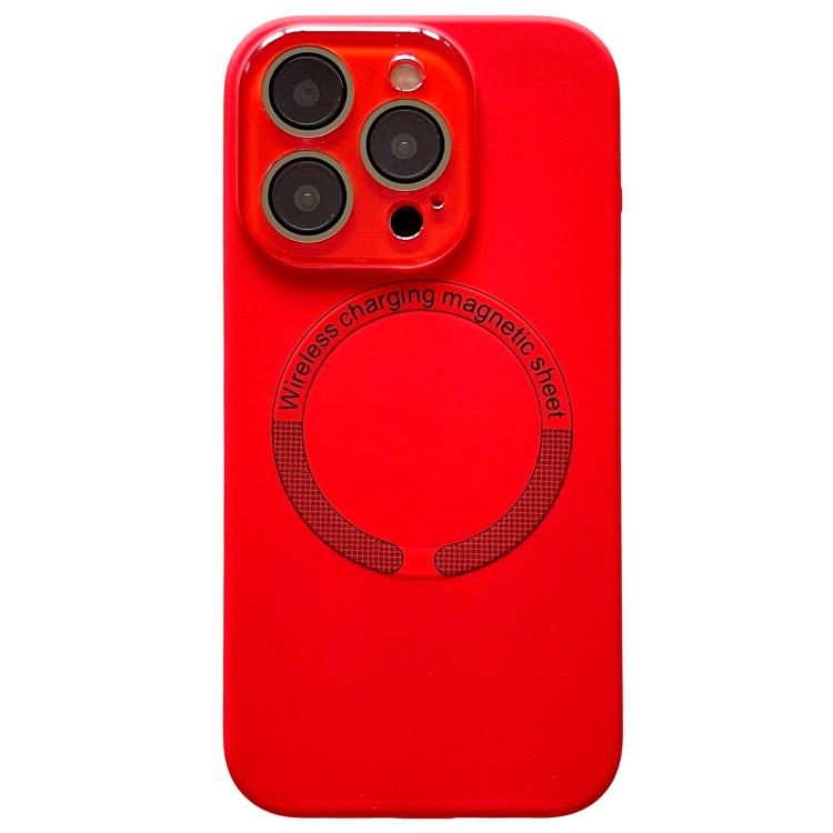 Small Window Acrylic Glass Lens MagSafe Silicone Phone Case, For iPhone 15 Pro Max, For iPhone 15 Pro