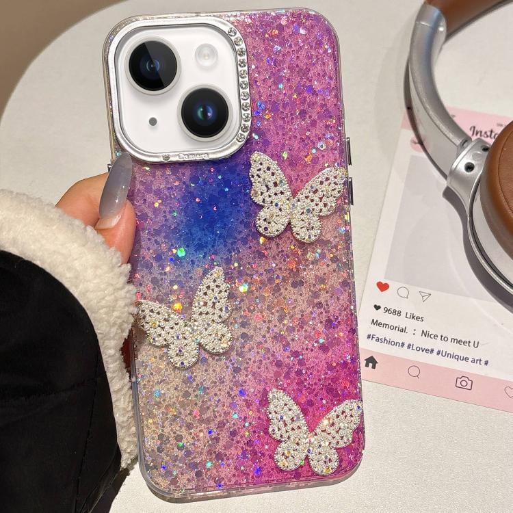 Butterflies Starry Sky Gradient IMD Phone Case, For iPhone 14 Pro, For iPhone 14 Pro Max, For iPhone 13 Pro Max, For iPhone 13 Pro, For iPhone 13