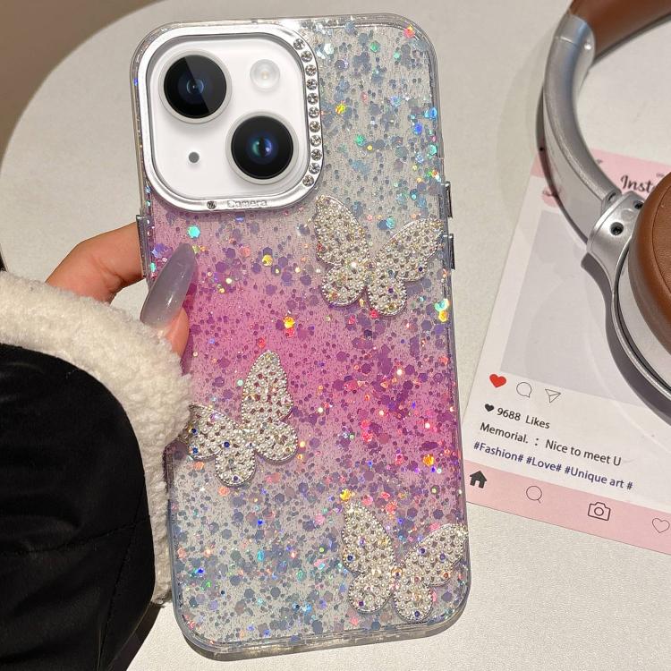 Butterflies Starry Sky Gradient IMD Phone Case, For iPhone 14 Pro, For iPhone 14 Pro Max, For iPhone 13 Pro Max, For iPhone 13 Pro, For iPhone 13