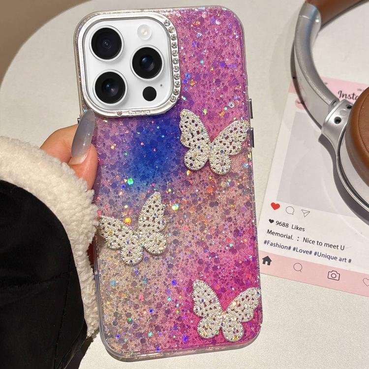 Butterflies Starry Sky Gradient IMD Phone Case, For iPhone 14 Pro, For iPhone 14 Pro Max, For iPhone 13 Pro Max, For iPhone 13 Pro, For iPhone 13
