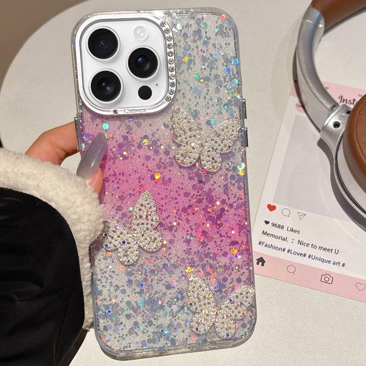 Butterflies Starry Sky Gradient IMD Phone Case, For iPhone 14 Pro, For iPhone 14 Pro Max, For iPhone 13 Pro Max, For iPhone 13 Pro, For iPhone 13