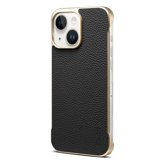 Denior A20 Genuine Leather Litchi Texture MagSafe Frameless Phone Case, For iPhone 14 / 13, For iPhone 14 Pro, For iPhone 14 Pro Max