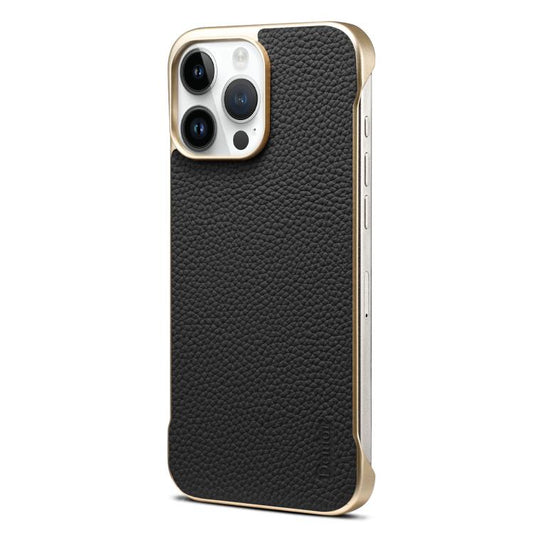 Denior A20 Genuine Leather Litchi Texture MagSafe Frameless Phone Case, For iPhone 16 Pro Max, For iPhone 16 Pro, For iPhone 16 Plus, For iPhone 16, For iPhone 15 Pro Max, For iPhone 15 Pro, For iPhone 15 Plus / 14 Plus, For iPhone 15