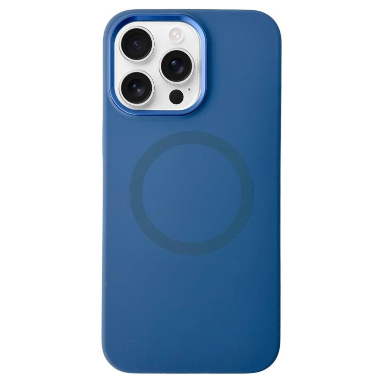 Metal Frame Liquid Silicone MagSafe Phone Case, For iPhone 15 Pro Max, For iPhone 15 Pro