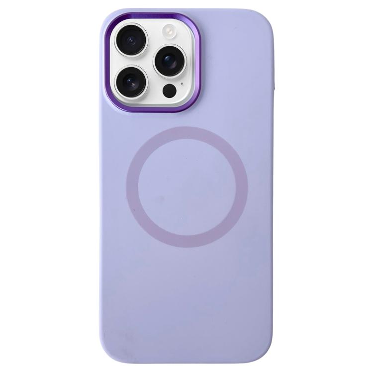 Metal Frame Liquid Silicone MagSafe Phone Case, For iPhone 15 Pro Max, For iPhone 15 Pro