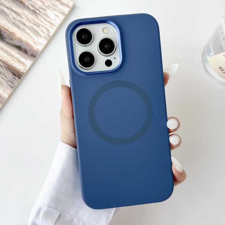 Metal Frame Liquid Silicone MagSafe Phone Case, For iPhone 13 Pro, For iPhone 12 Pro Max