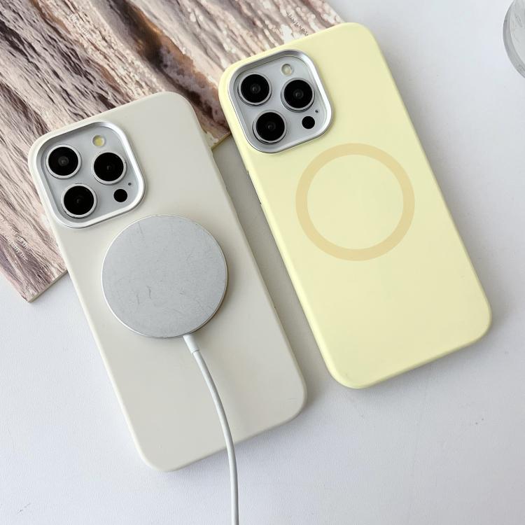 Metal Frame Liquid Silicone MagSafe Phone Case, For iPhone 13 Pro, For iPhone 12 Pro Max