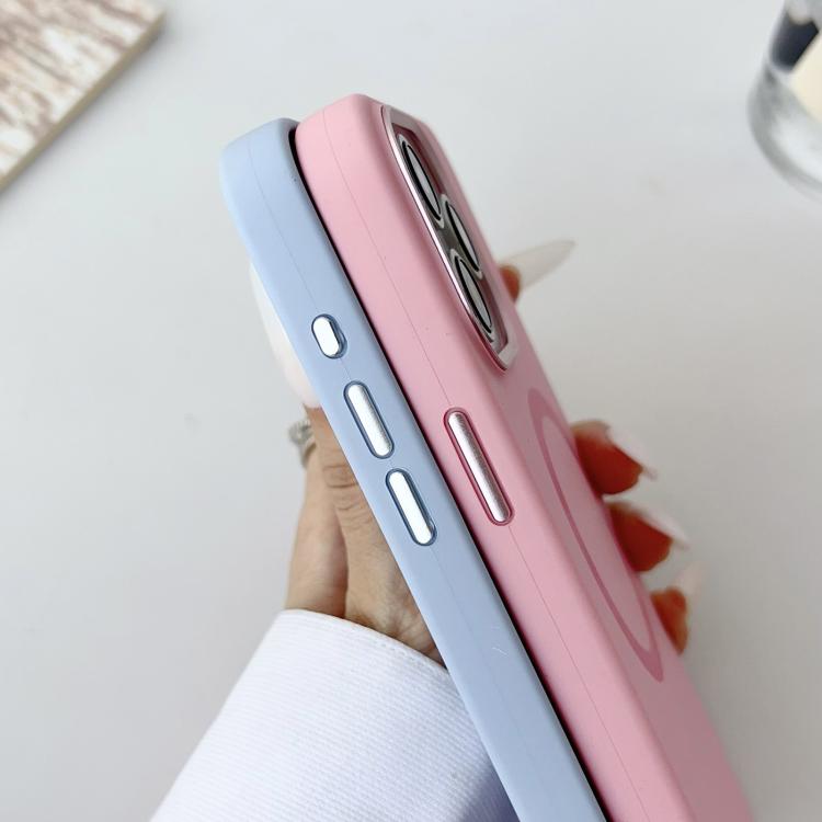 Metal Frame Liquid Silicone MagSafe Phone Case, For iPhone 15 Pro Max, For iPhone 15 Pro