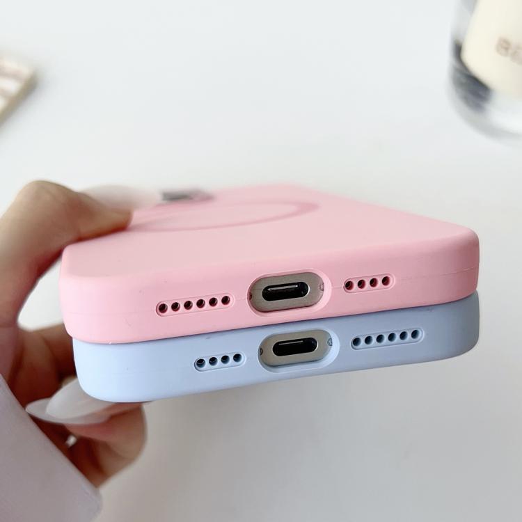 Metal Frame Liquid Silicone MagSafe Phone Case, For iPhone 15 Pro Max, For iPhone 15 Pro