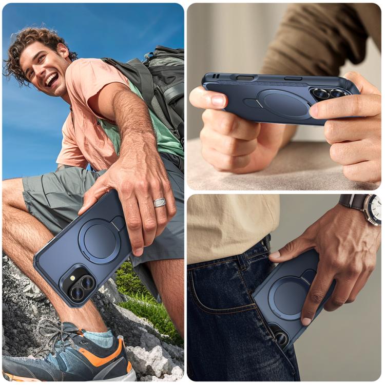 Skin Feel Magnetic Holder MagSafe Phone Case, For iPhone 16, For iPhone 15 Pro Max, For iPhone 15 Pro, For iPhone 15 Plus / 14 Plus