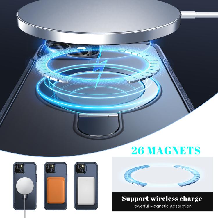 Skin Feel Magnetic Holder MagSafe Phone Case, For iPhone 15, For iPhone 14 / 13, For iPhone 14 Pro Max