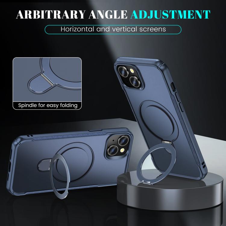 Skin Feel Magnetic Holder MagSafe Phone Case, For iPhone 15, For iPhone 14 / 13, For iPhone 14 Pro Max