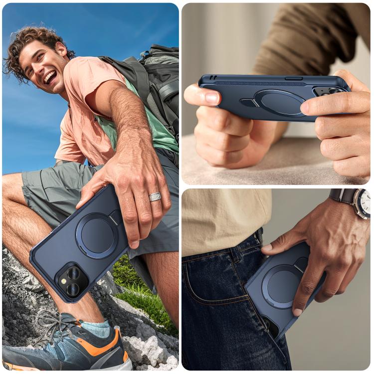 Skin Feel Magnetic Holder MagSafe Phone Case, For iPhone 15, For iPhone 14 / 13, For iPhone 14 Pro Max