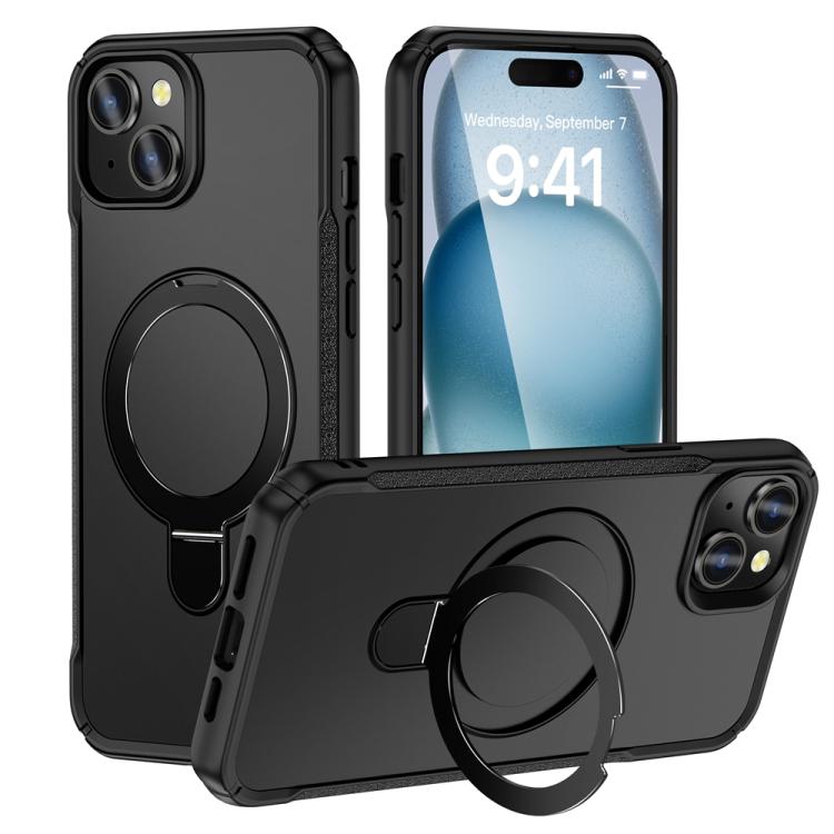 Skin Feel Magnetic Holder MagSafe Phone Case, For iPhone 15, For iPhone 14 / 13, For iPhone 14 Pro Max
