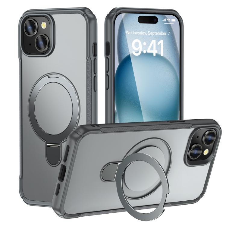 Skin Feel Magnetic Holder MagSafe Phone Case, For iPhone 15, For iPhone 14 / 13, For iPhone 14 Pro Max