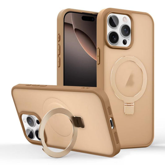 Skin-feel Ring MagSafe Holder Phone Case, For iPhone 16 Pro Max, For iPhone 16 Pro, For iPhone 16 Plus, For iPhone 16
