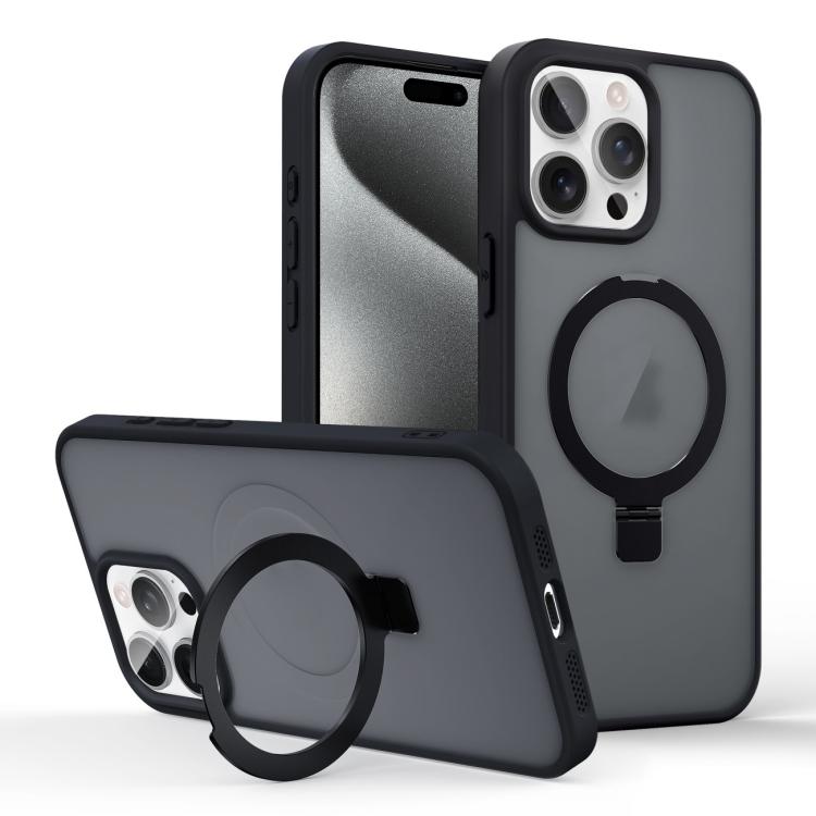 Skin-feel Ring MagSafe Holder Phone Case, For iPhone 15 Pro Max, For iPhone 15 Pro, For iPhone 15 Plus, For iPhone 15