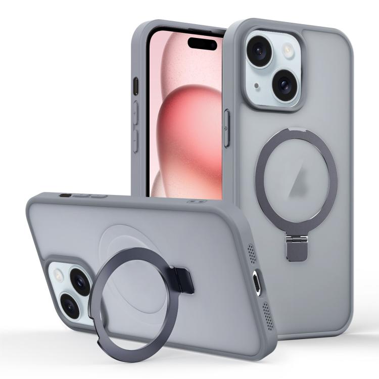 Skin-feel Ring MagSafe Holder Phone Case, For iPhone 15 Pro Max, For iPhone 15 Pro, For iPhone 15 Plus, For iPhone 15