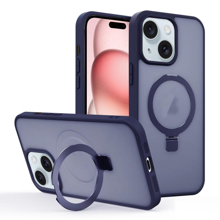 Skin-feel Ring MagSafe Holder Phone Case, For iPhone 15 Pro Max, For iPhone 15 Pro, For iPhone 15 Plus, For iPhone 15