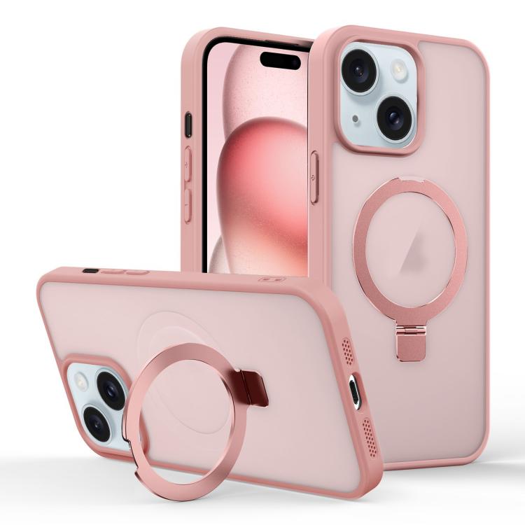 Skin-feel Ring MagSafe Holder Phone Case, For iPhone 15 Pro Max, For iPhone 15 Pro, For iPhone 15 Plus, For iPhone 15