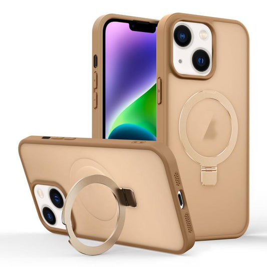 Skin-feel Ring MagSafe Holder Phone Case, For iPhone 14 Plus, For iPhone 14, For iPhone 14 Pro, For iPhone 14 Pro Max