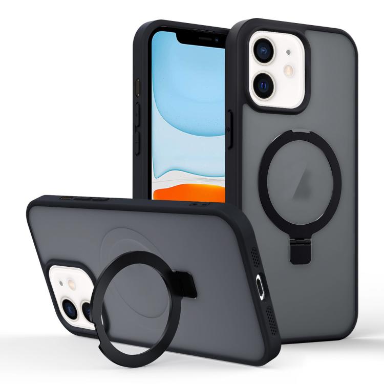 Skin-feel Ring MagSafe Holder Phone Case, For iPhone 12 Pro Max, For iPhone 12 Pro, For iPhone 11 Pro Max, For iPhone 11