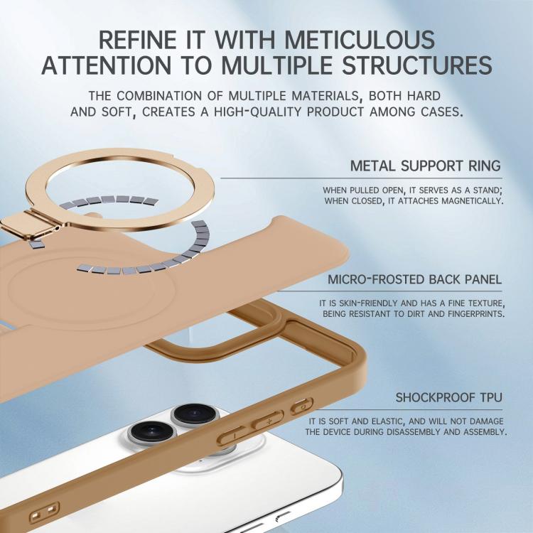 Skin-feel Ring MagSafe Holder Phone Case, For iPhone 11 Pro