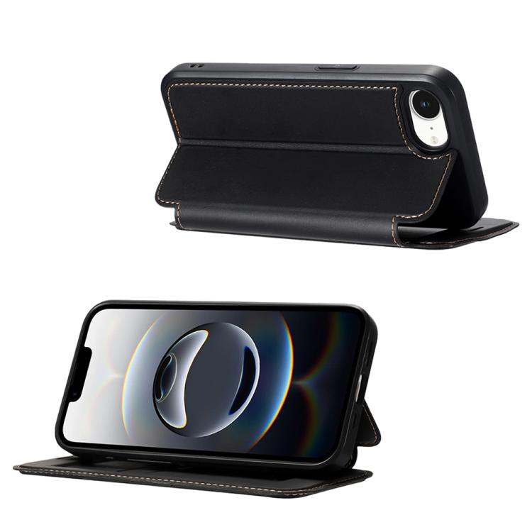 Magnetic Armor Series RFID Card Slots Leather Phone Case, For iPhone 16e