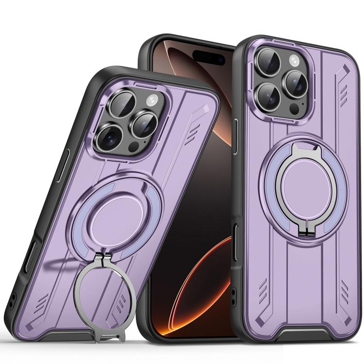 Rotating Ring Holder Magnetic MagSafe Phone Case, For iPhone 16e, For iPhone 16 Pro Max, For iPhone 16 Pro, For iPhone 16 Plus