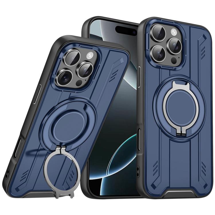 Rotating Ring Holder Magnetic MagSafe Phone Case, For iPhone 16e, For iPhone 16 Pro Max, For iPhone 16 Pro, For iPhone 16 Plus