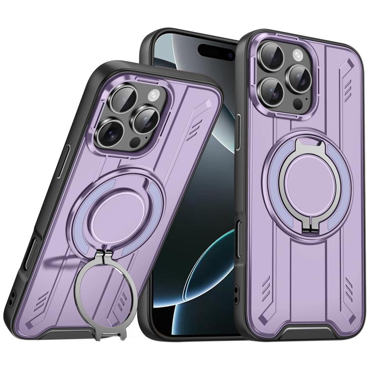 Rotating Ring Holder Magnetic MagSafe Phone Case, For iPhone 16e, For iPhone 16 Pro Max, For iPhone 16 Pro, For iPhone 16 Plus