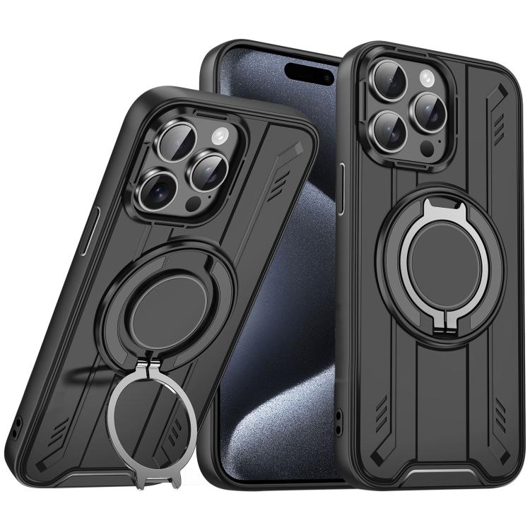 Rotating Ring Holder Magnetic MagSafe Phone Case, For iPhone 16, For iPhone 15 Pro Max, For iPhone 15 Pro, For iPhone 15 Plus
