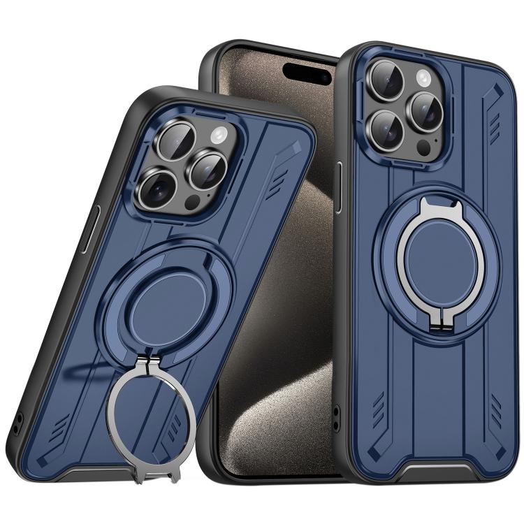 Rotating Ring Holder Magnetic MagSafe Phone Case, For iPhone 16, For iPhone 15 Pro Max, For iPhone 15 Pro, For iPhone 15 Plus