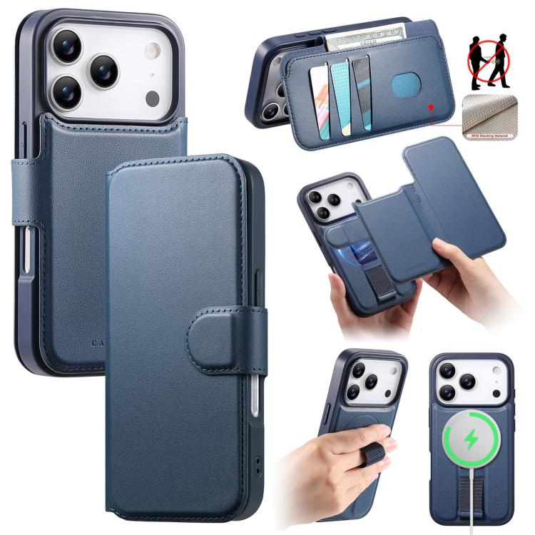 CaseNeo Finger Grip Strap MagSafe Leather Phone Case