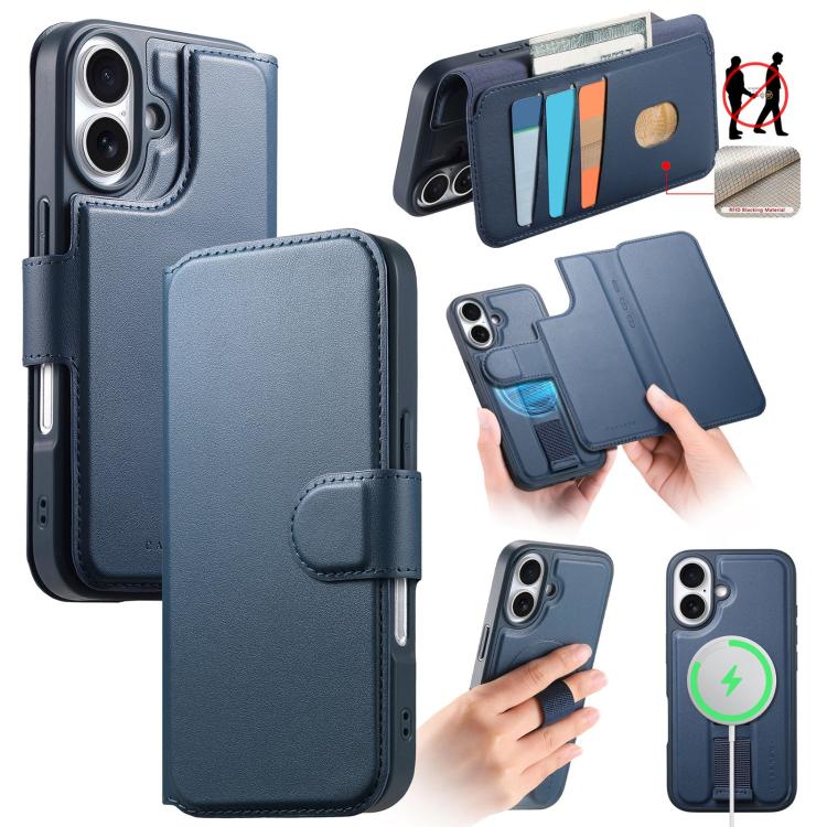 CaseNeo Finger Grip Strap MagSafe Leather Phone Case