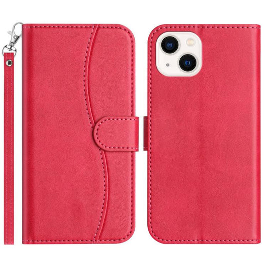 Dual-Folded S-shape Leather Phone Case, For iPhone 13, For iPhone 13 mini, For iPhone 12 / 12 Pro, For iPhone 12 Pro Max