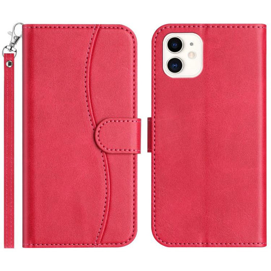Dual-Folded S-shape Leather Phone Case, For iPhone 12 mini, For iPhone 11 Pro Max, For iPhone 11, For iPhone 11 Pro