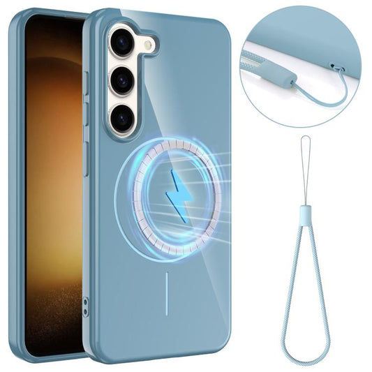 Glossy TPU Shockproof MagSafe Phone Case with Lanyard, For Samsung Galaxy S23 5G, For Samsung Galaxy S22 Ultra 5G