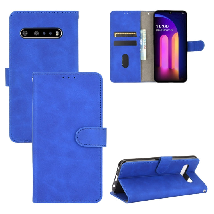 Solid Color Skin Feel Magnetic Buckle Horizontal Flip Calf Texture PU Leather Case with Holder & Card Slots & Wallet, For LG V60 ThinQ 5G, For HTC Desire 20 Pro