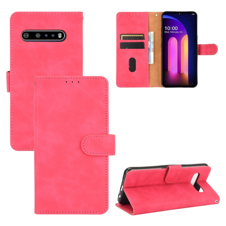 Solid Color Skin Feel Magnetic Buckle Horizontal Flip Calf Texture PU Leather Case with Holder & Card Slots & Wallet, For LG V60 ThinQ 5G, For HTC Desire 20 Pro