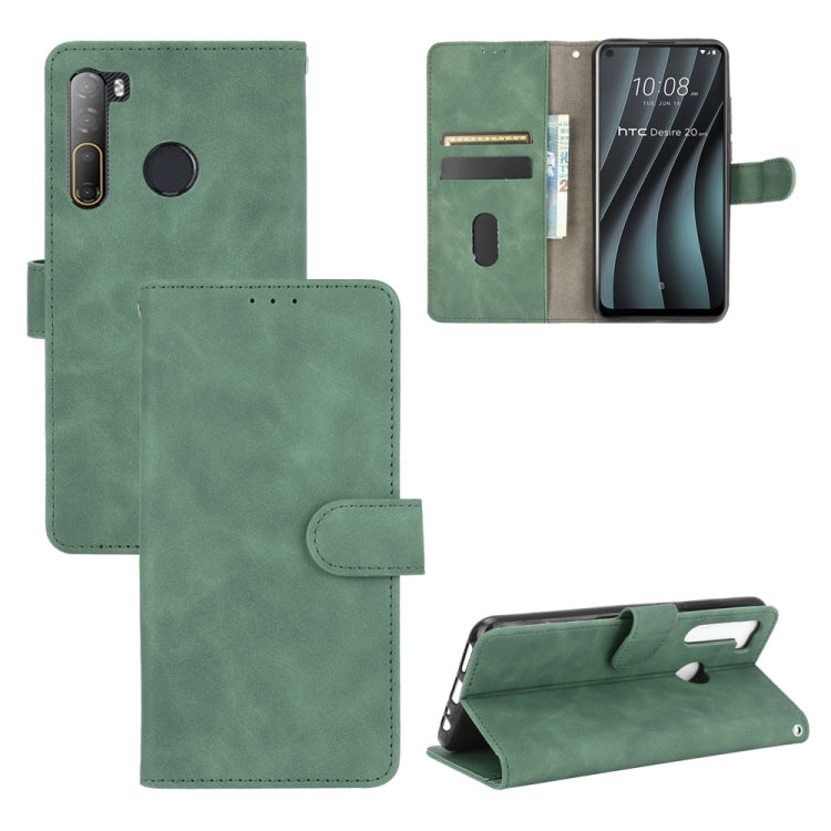 Solid Color Skin Feel Magnetic Buckle Horizontal Flip Calf Texture PU Leather Case with Holder & Card Slots & Wallet, For LG V60 ThinQ 5G, For HTC Desire 20 Pro