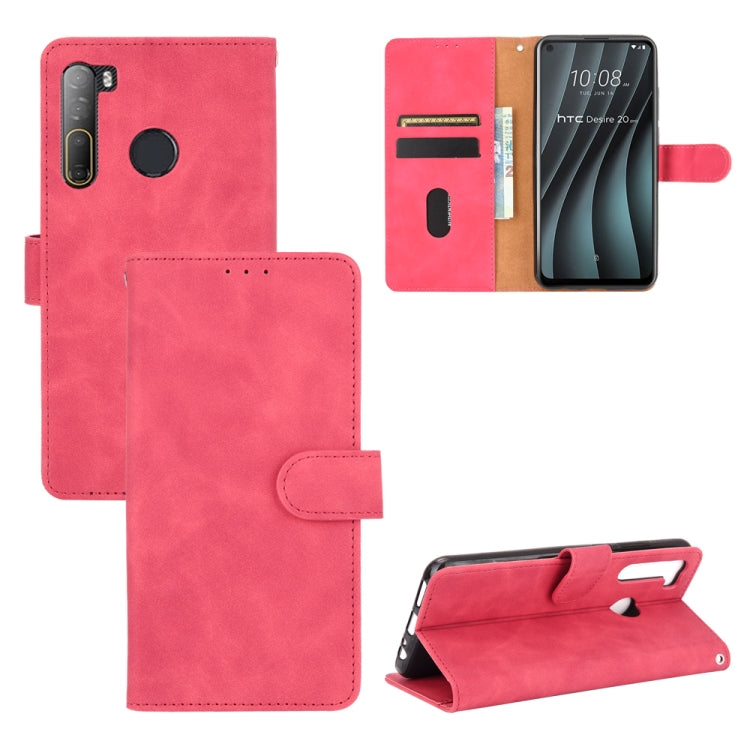 Solid Color Skin Feel Magnetic Buckle Horizontal Flip Calf Texture PU Leather Case with Holder & Card Slots & Wallet, For LG V60 ThinQ 5G, For HTC Desire 20 Pro